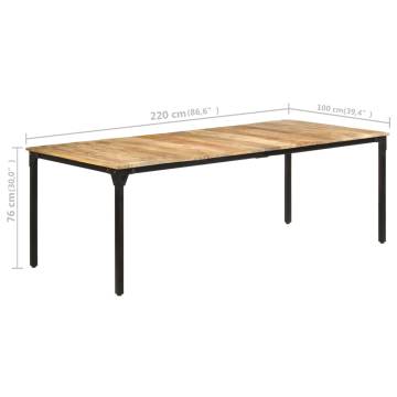 Dining Table 220x100x76 cm Rough Mango Wood