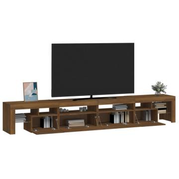 TV Cabinet with LED Lights Brown Oak 260x36.5x40 cm