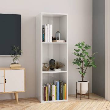 Book CabinetTV Cabinet High Gloss White 36x30x114 cm Engineered Wood