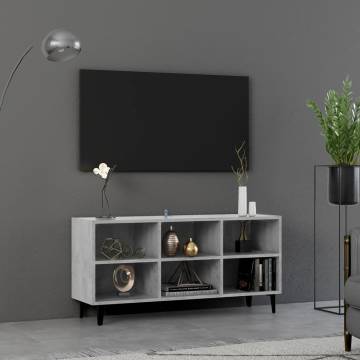 TV Cabinet with Metal Legs Concrete Grey 103.5x30x50 cm