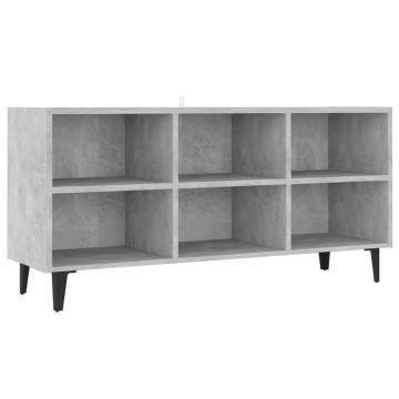 TV Cabinet with Metal Legs Concrete Grey 103.5x30x50 cm