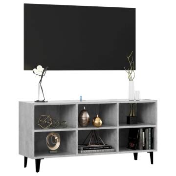 TV Cabinet with Metal Legs Concrete Grey 103.5x30x50 cm