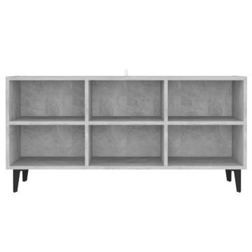 TV Cabinet with Metal Legs Concrete Grey 103.5x30x50 cm