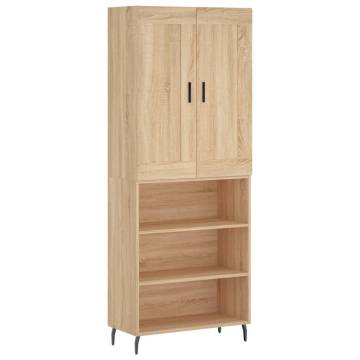 Highboard Sonoma Oak 69.5x34x180 cm Engineered Wood