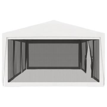 Party Tent with 4 Mesh Sidewalls 4x9 m White