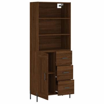 Highboard Brown Oak 69.5x34x180 cm Engineered Wood