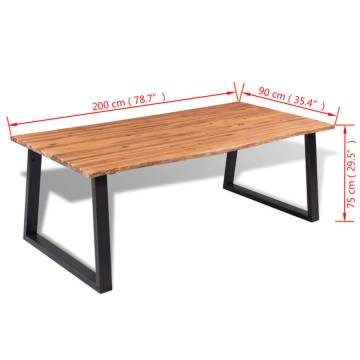 Dining Table Solid Acacia Wood 200x90 cm