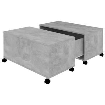 Coffee Table Concrete Grey 75x75x38 cm Engineered Wood