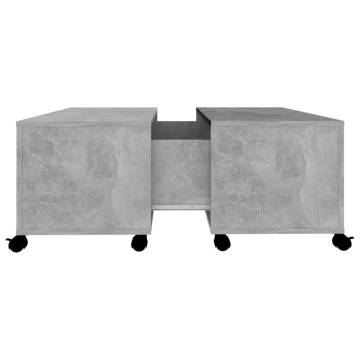 Coffee Table Concrete Grey 75x75x38 cm Engineered Wood