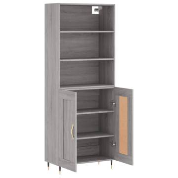 Highboard Grey Sonoma 69.5x34x180 cm Engineered Wood