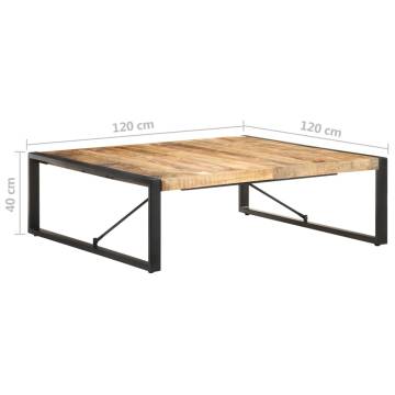 Coffee Table 120x120x40 cm Rough Mango Wood