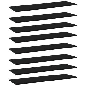 Bookshelf Boards 8 pcs Black 100x30x1.5 cm Engineered Wood