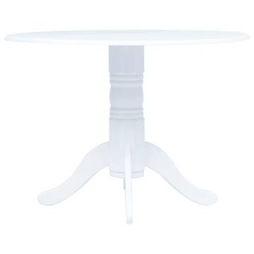 Dining Table White 106 cm Solid Rubber Wood