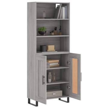 Highboard Grey Sonoma 69.5x34x180 cm Engineered Wood