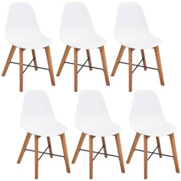 Chair Seats 6 pcs Plastic White