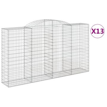 Arched Gabion Baskets 13 pcs 300x50x160/180 cm Galvanised Iron