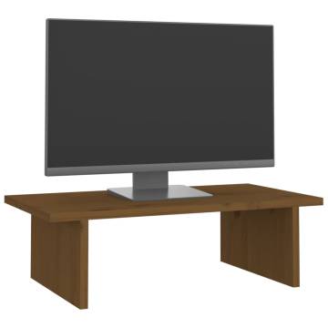 Monitor Stand Honey Brown 50x27x15 cm Solid Wood Pine