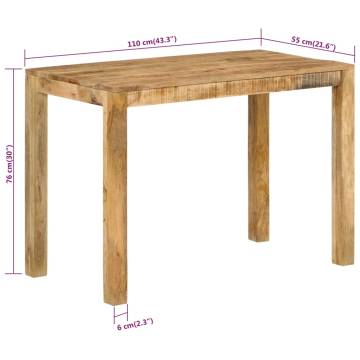 Dining Table 110x55x76 cm Solid Wood Mango