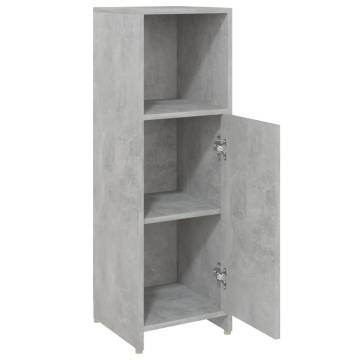 Bathroom Cabinet Concrete Grey 30x30x95 cm Engineered Wood