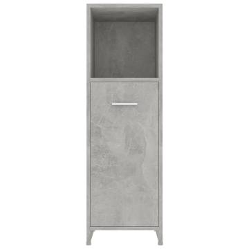 Bathroom Cabinet Concrete Grey 30x30x95 cm Engineered Wood