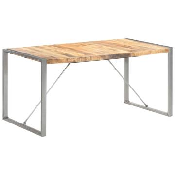 Dining Table 160x80x75 cm Solid Rough Mango Wood