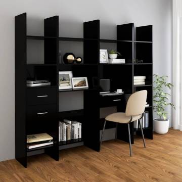 Book Cabinet Black 60x35x180 cm Engineered Wood