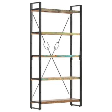 5-Tier Bookcase 90x30x180 cm Solid Reclaimed Wood