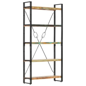 5-Tier Bookcase 90x30x180 cm Solid Reclaimed Wood