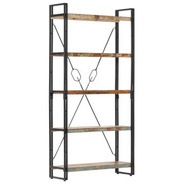 5-Tier Bookcase 90x30x180 cm Solid Reclaimed Wood