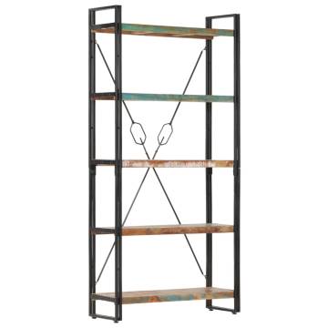 5-Tier Bookcase 90x30x180 cm Solid Reclaimed Wood