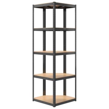 5-Layer Shelves 3 pcs Anthracite Steel&Engineered Wood