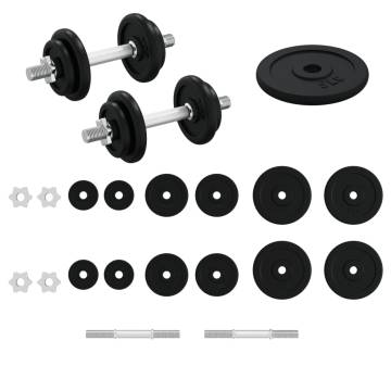 Dumbbell with Plates Set 40 kg Cast Iron & Chrome Plated Steel