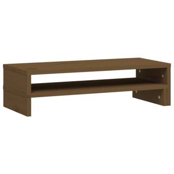 Monitor Stand Honey Brown (52-101)x22x14 cm Solid Wood Pine