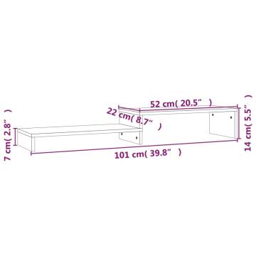 Monitor Stand Honey Brown (52-101)x22x14 cm Solid Wood Pine