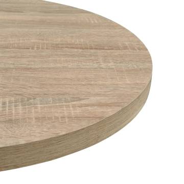 Bistro Table MDF and Steel Round 80x75 cm Oak Colour