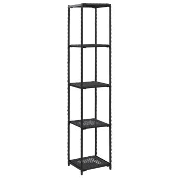 Storage Shelf Black 30x30x150 cm Poly Rattan