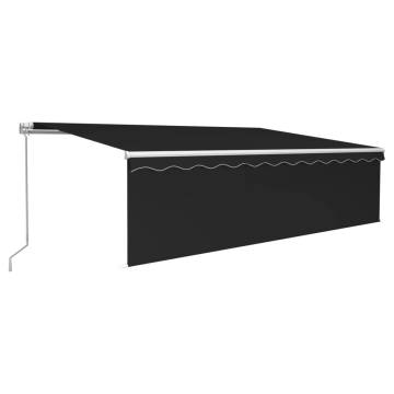 Manual Retractable Awning with Blind&LED 5x3m Anthracite