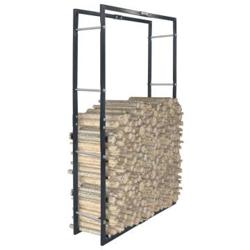 Firewood Rack Black 80x25x150 cm Steel