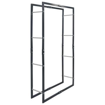 Firewood Rack Black 80x25x150 cm Steel