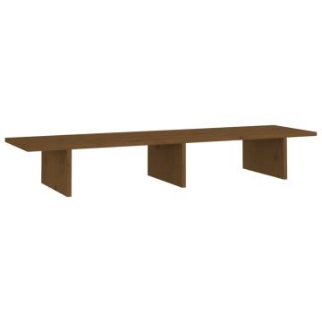 Monitor Stand Honey Brown 100x27x15 cm Solid Wood Pine