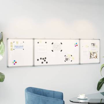 Magnetic Whiteboard Foldable 160x40x1.7 cm Aluminium