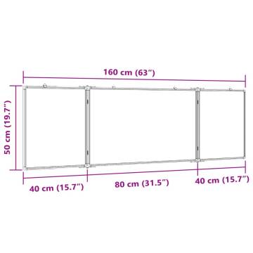 Magnetic Whiteboard Foldable 160x50x1.7 cm Aluminium