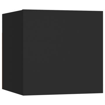 Wall Mounted TV Cabinets 8 pcs Black 30.5x30x30 cm