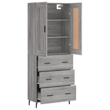 Highboard Grey Sonoma 69.5x34x180 cm Engineered Wood