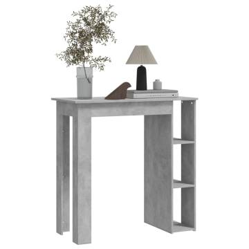 Bar Table with Shelf Concrete Grey 102x50x103.5 cm Engineered Wood