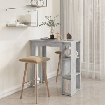 Bar Table with Shelf Concrete Grey 102x50x103.5 cm Engineered Wood