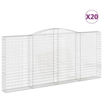 Arched Gabion Baskets 20 pcs 400x30x180200 cm Galvanised Iron