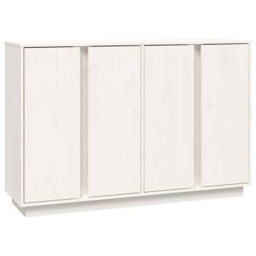 Sideboard White 120x35x80 cm Solid Wood Pine