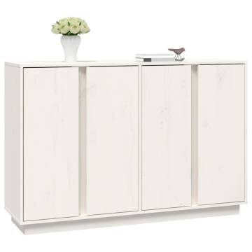 Sideboard White 120x35x80 cm Solid Wood Pine