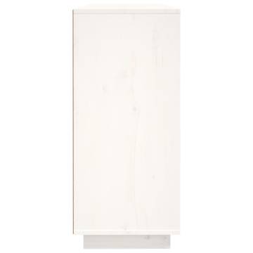 Sideboard White 120x35x80 cm Solid Wood Pine